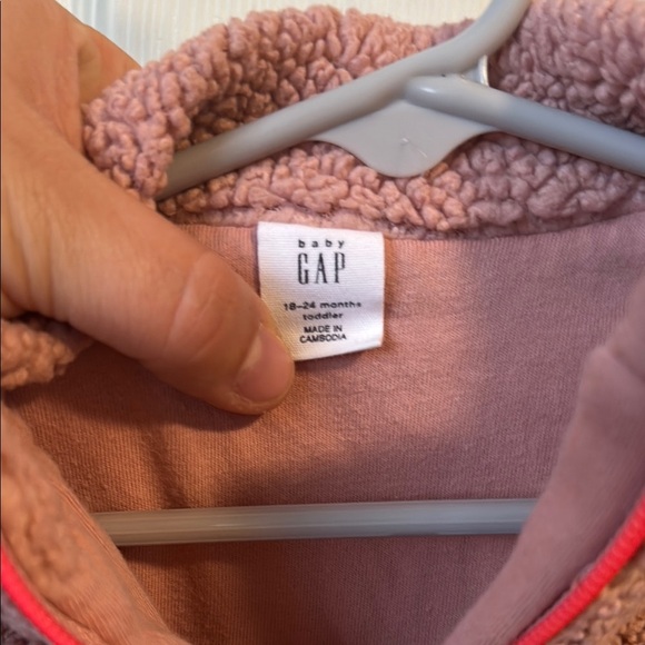 Baby Gap Cozy Kids' Fleece Pullover - Pink (mauve) half zipper - Picture 9 of 10